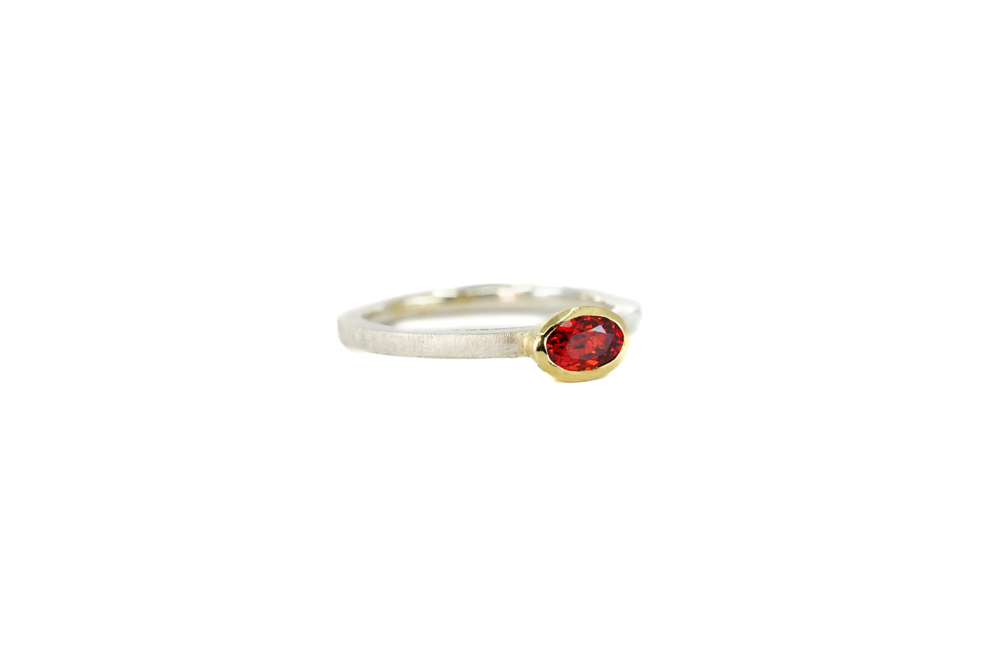 Deep Orange Sapphire Stacking Ring