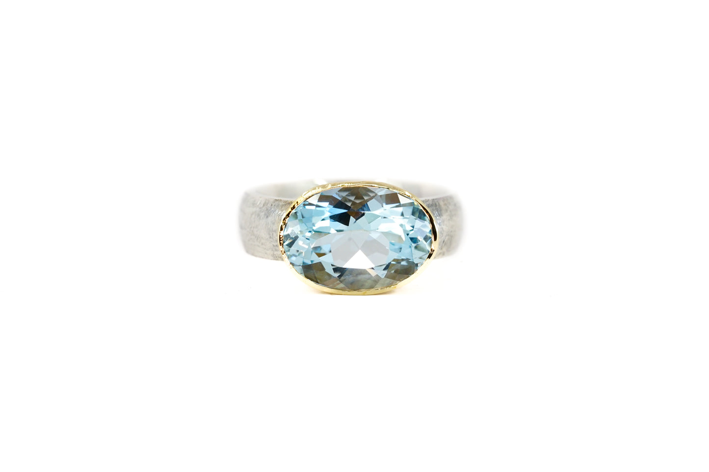 Blue Topaz Blackened Ring