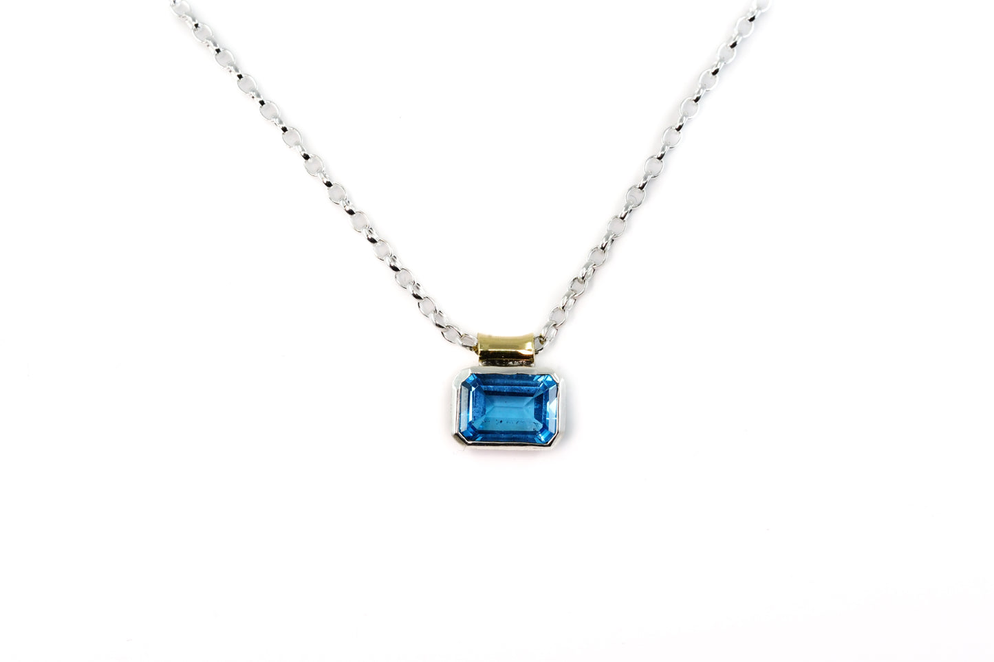 Emerald Cut Topaz Pendant