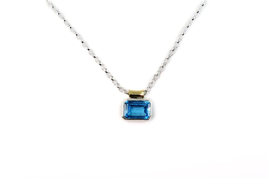 Emerald Cut Topaz Pendant