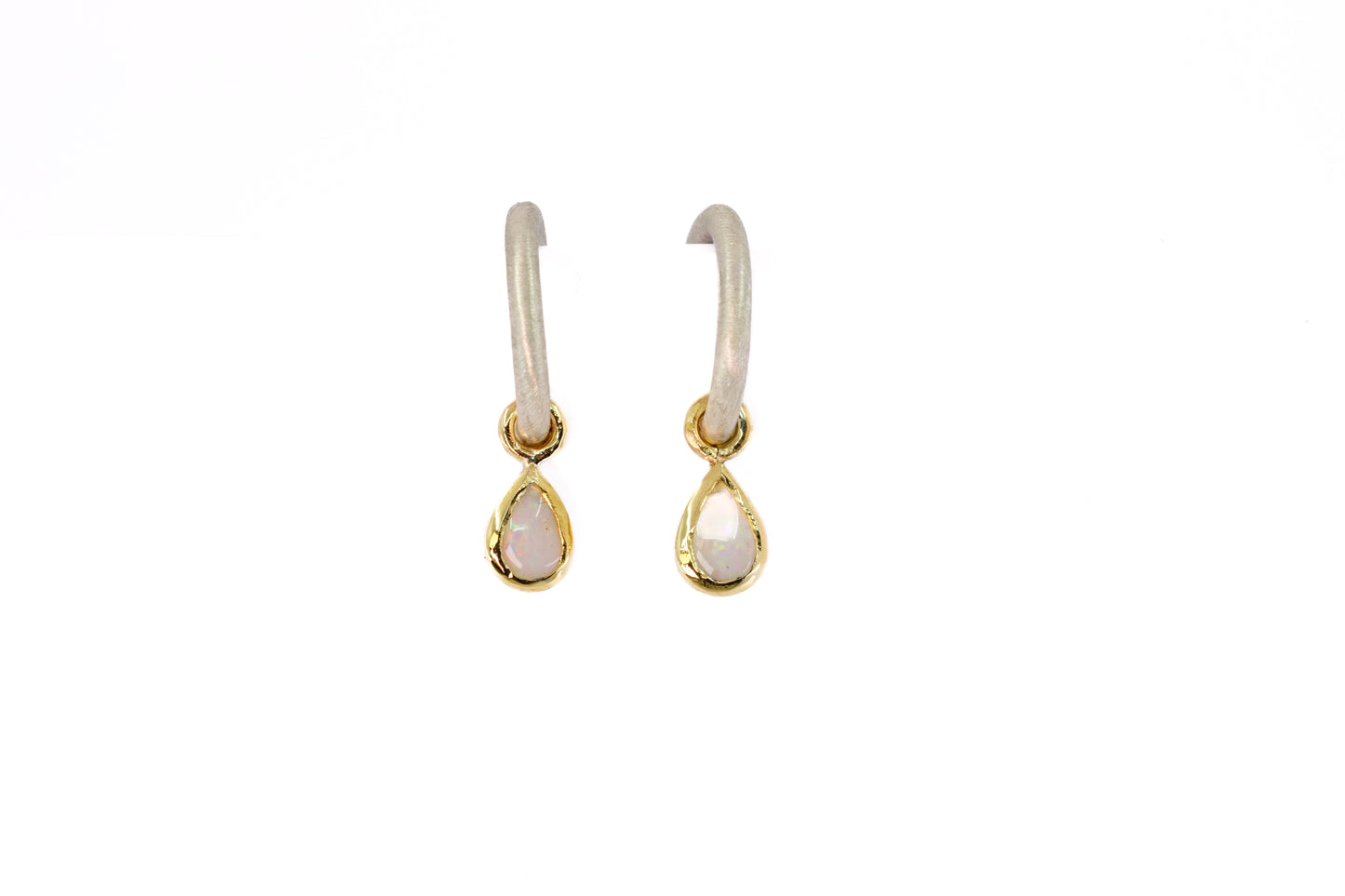 Opal Charm Hoops