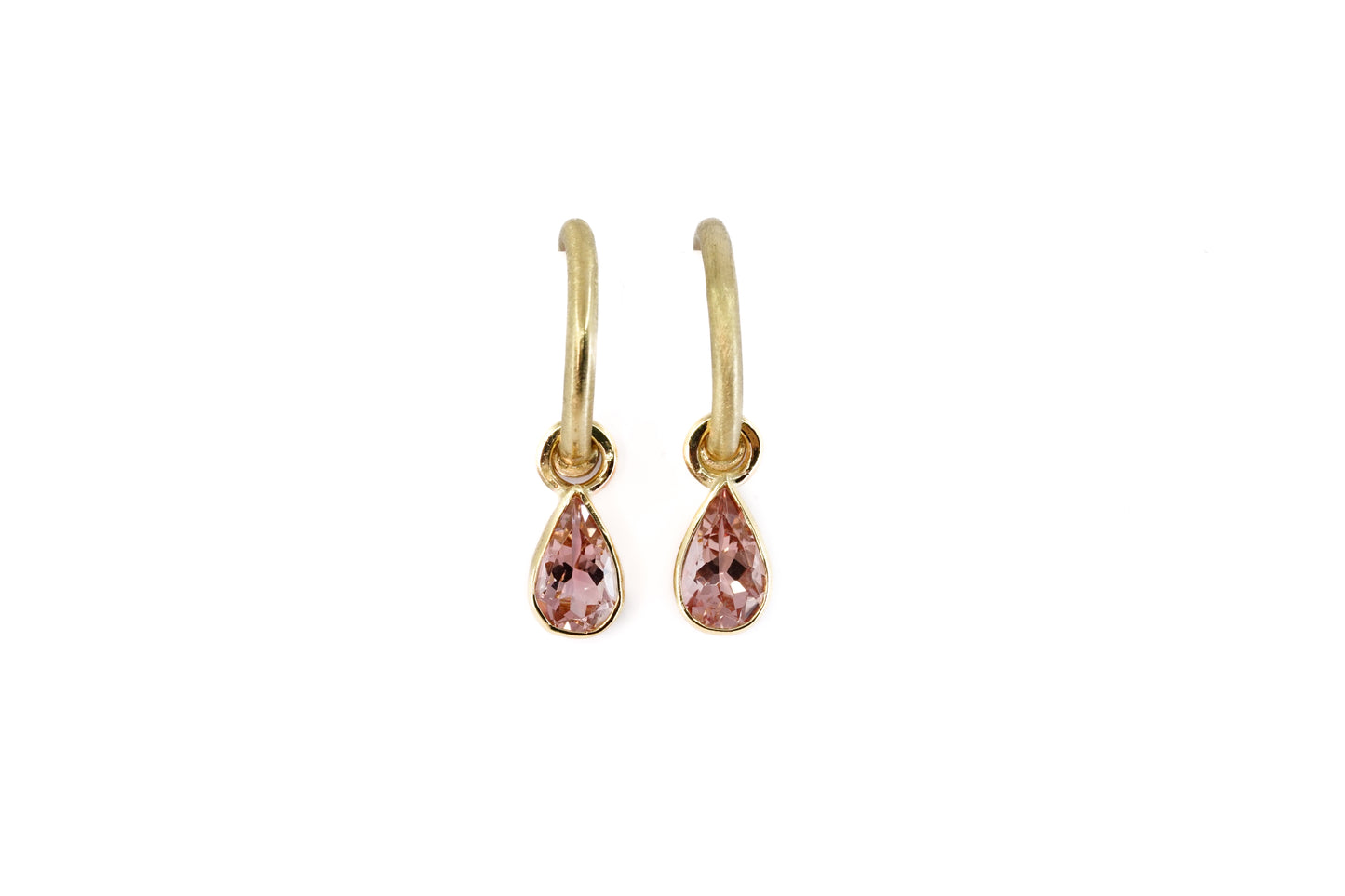 Tourmaline Charm Hoops