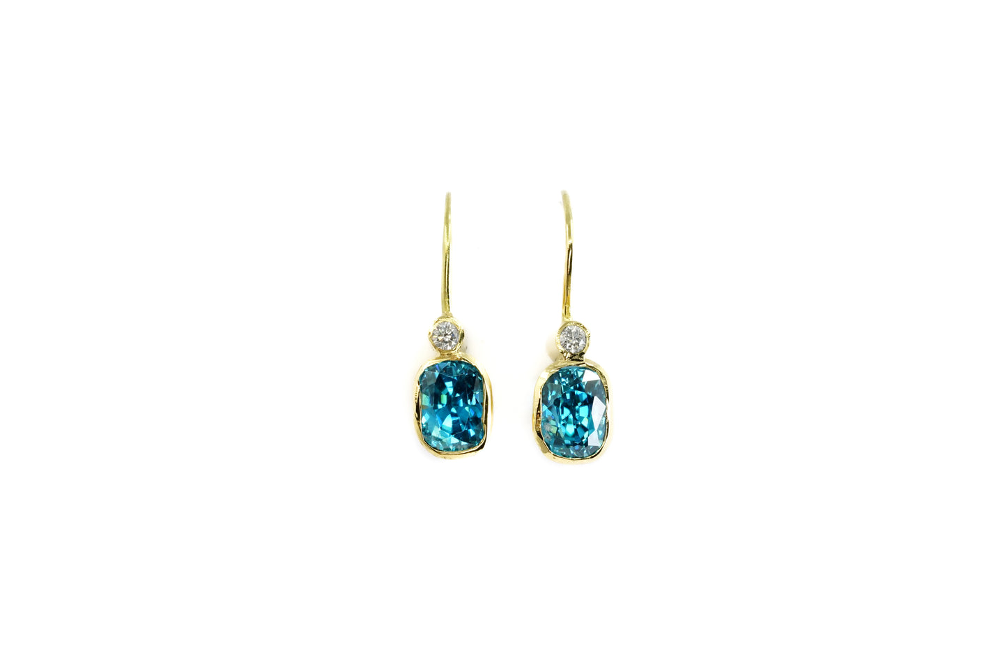 Zircon and Diamond Drop Earrings