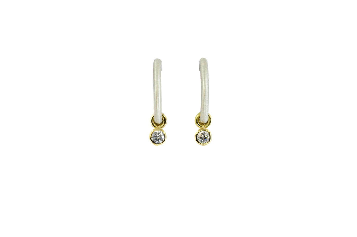 Diamond Charm Hoops