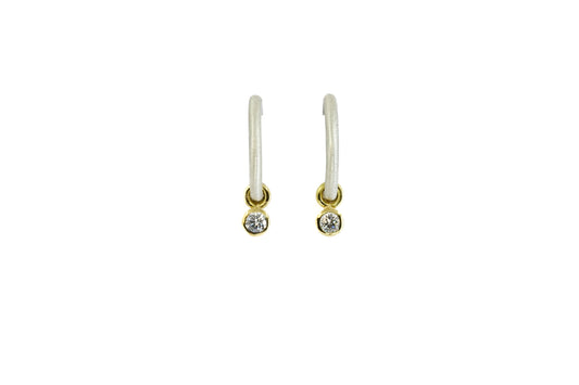 Diamond Charm Hoops