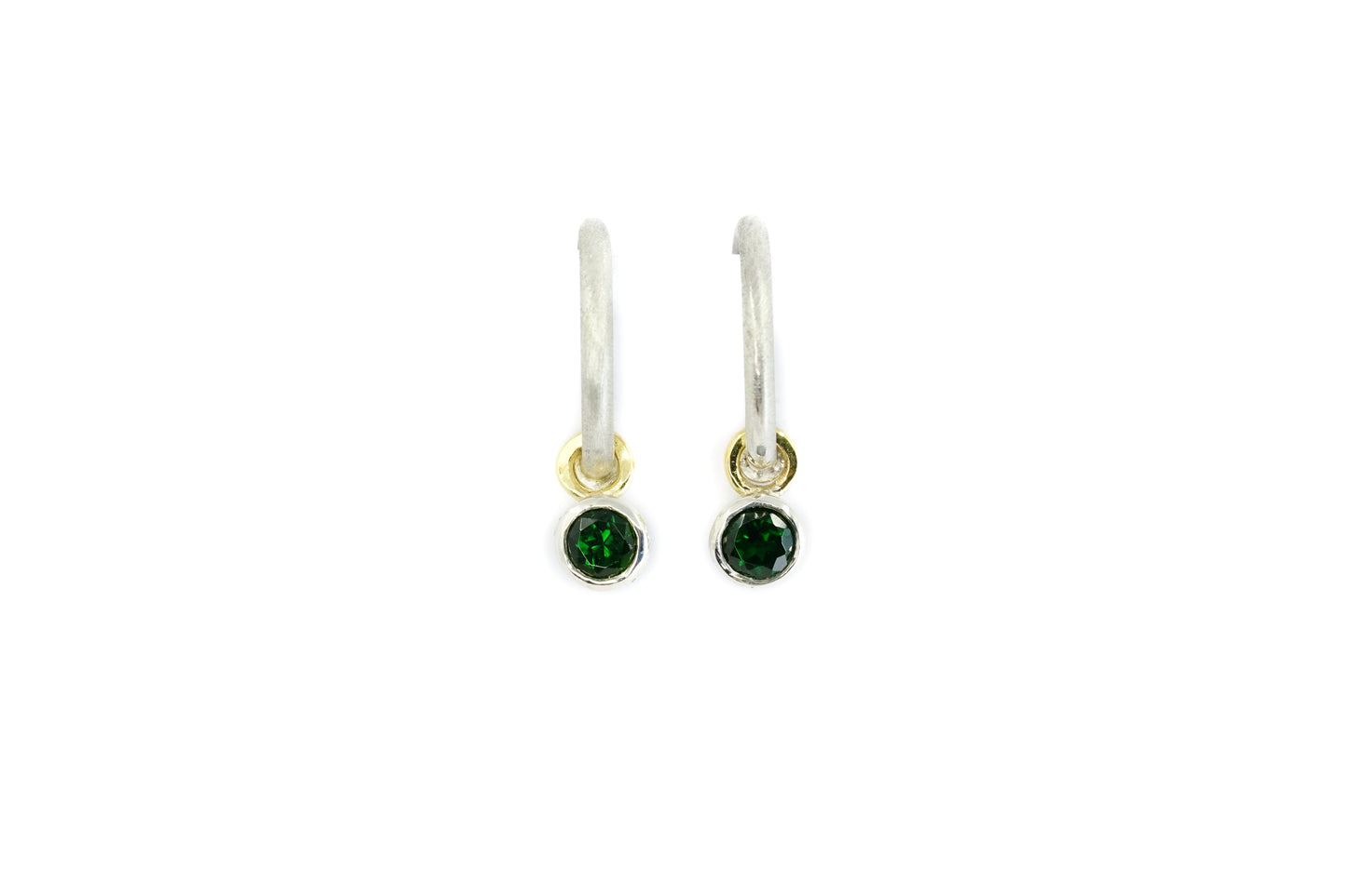 Chrome Tourmaline Charm Hoops