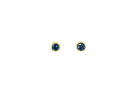 Round Blue Sapphire Studs