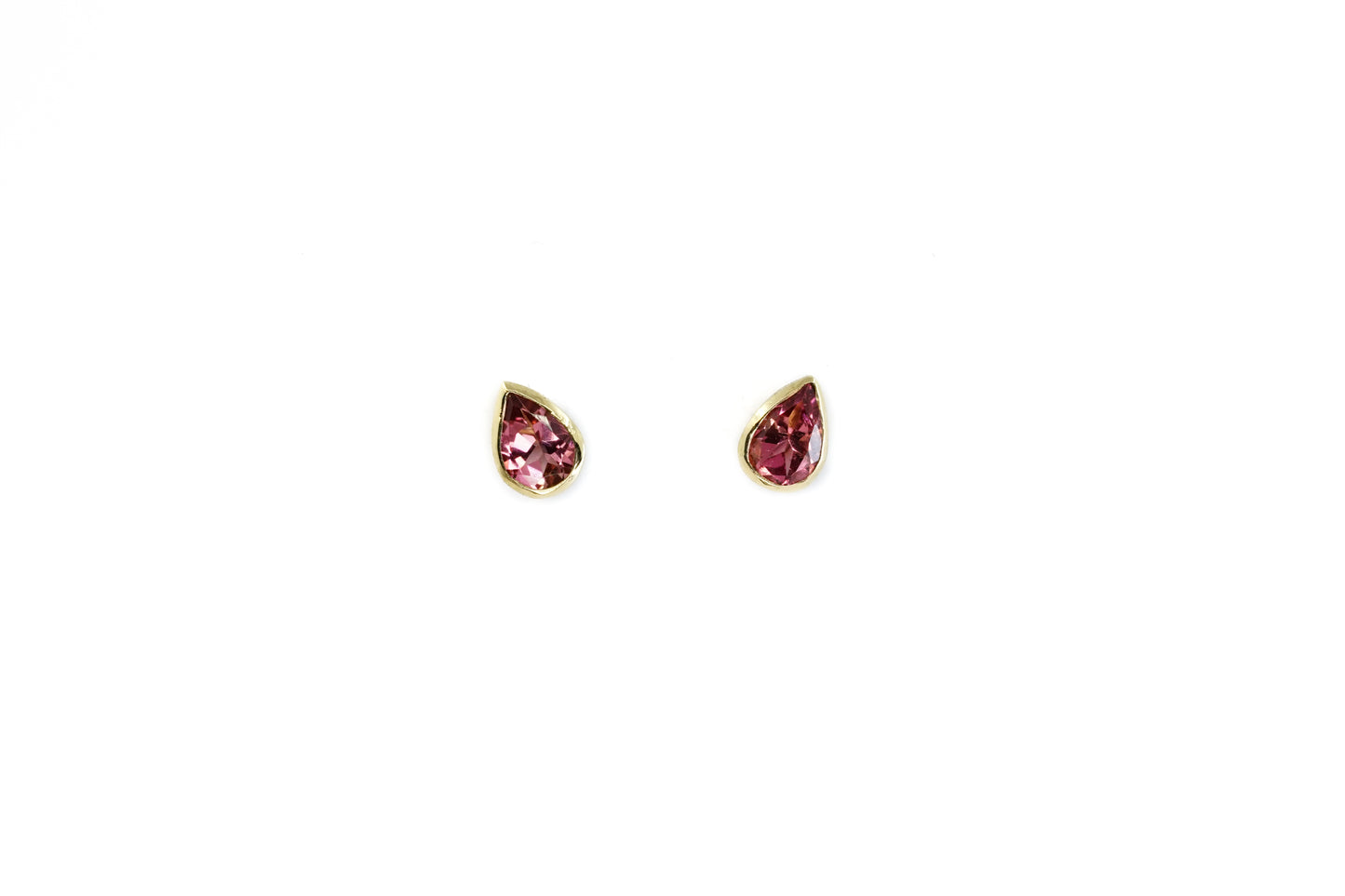 Pear Cut Pink Tourmaline Studs