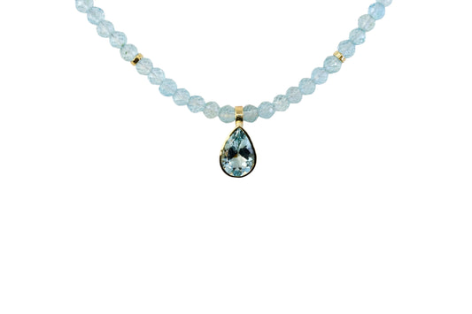 Pear Cut Aquamarine Necklace