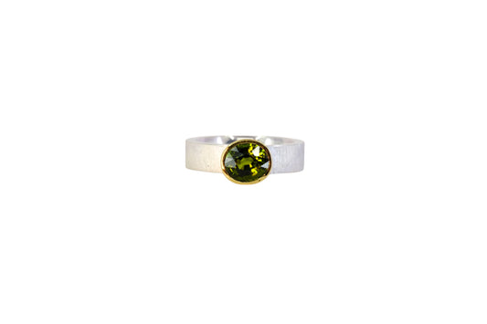 Bright Green Tourmaline Ring