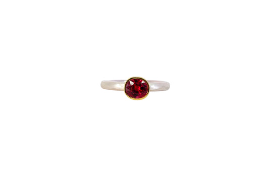 Bright Pink Tourmaline Ring