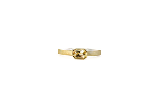Radiant Cut Champagne Sapphire Ring