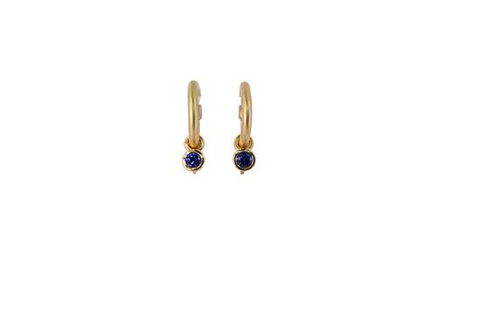 Blue Sapphire Hoops