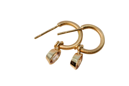 Oval Morganite Hoops