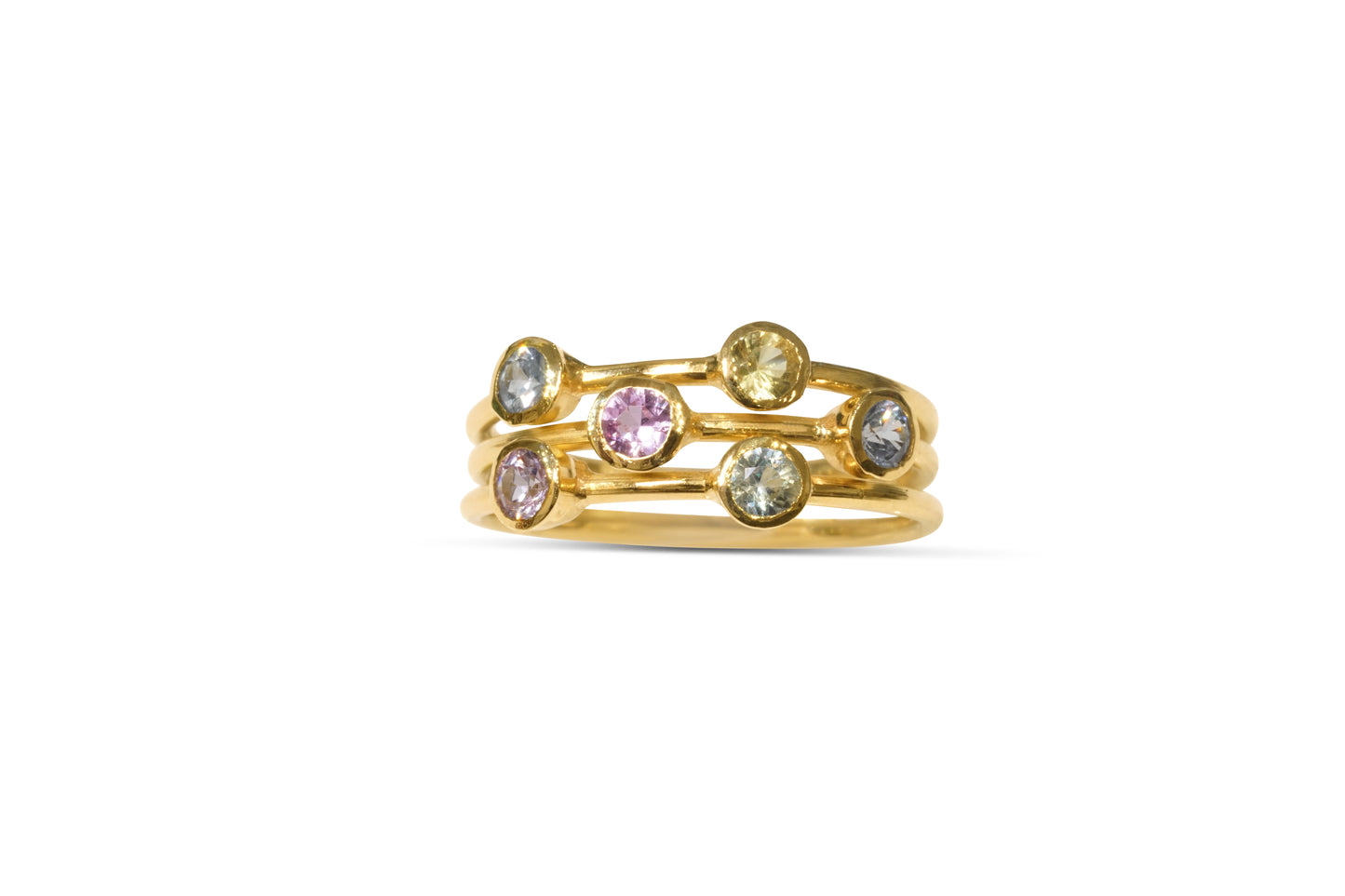 Multi Coloured Sapphire Jazz ring