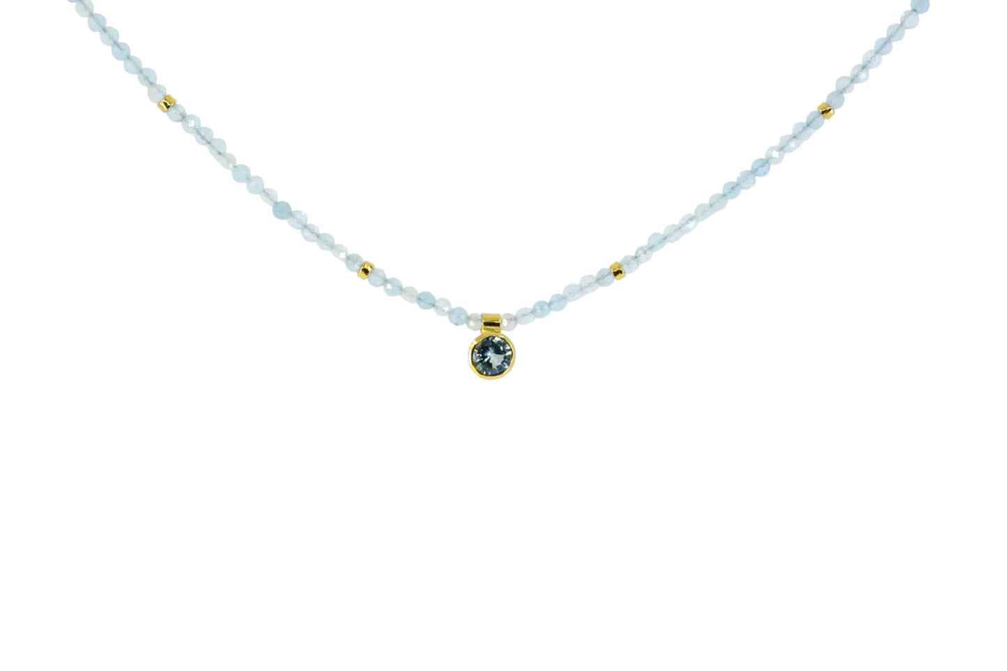 Grey Sapphire and Aquamarine Necklace