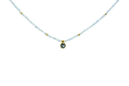 Grey Sapphire and Aquamarine Necklace