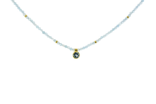Grey Sapphire and Aquamarine Necklace