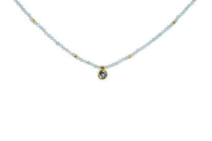 Grey Sapphire and Aquamarine Necklace