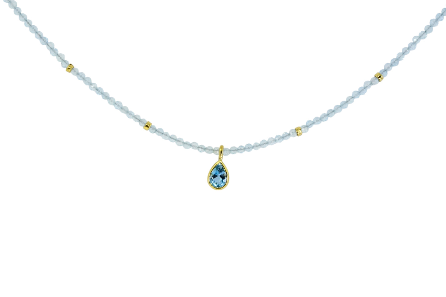 Pear Cut Aquamarine Necklace