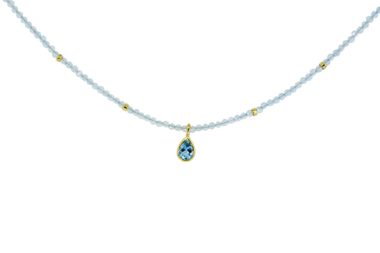 Pear Cut Aquamarine Necklace