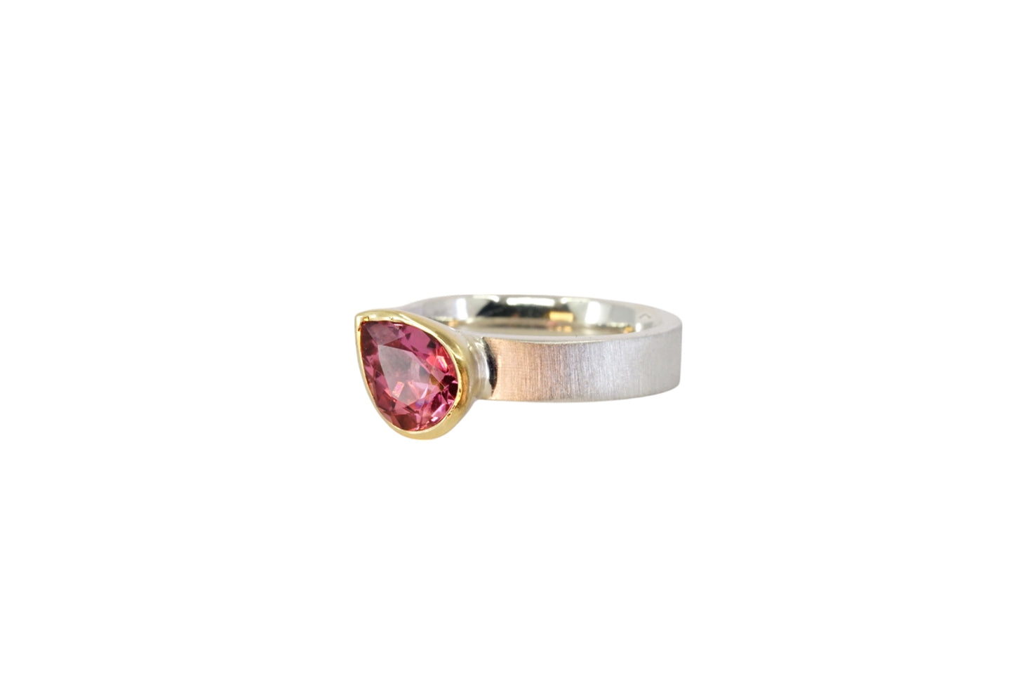 Pear Cut Pink Tourmaline Ring
