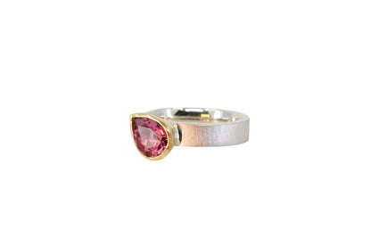 Pear Cut Pink Tourmaline Ring