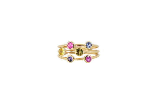 Rainbow Sapphire Jazz Ring