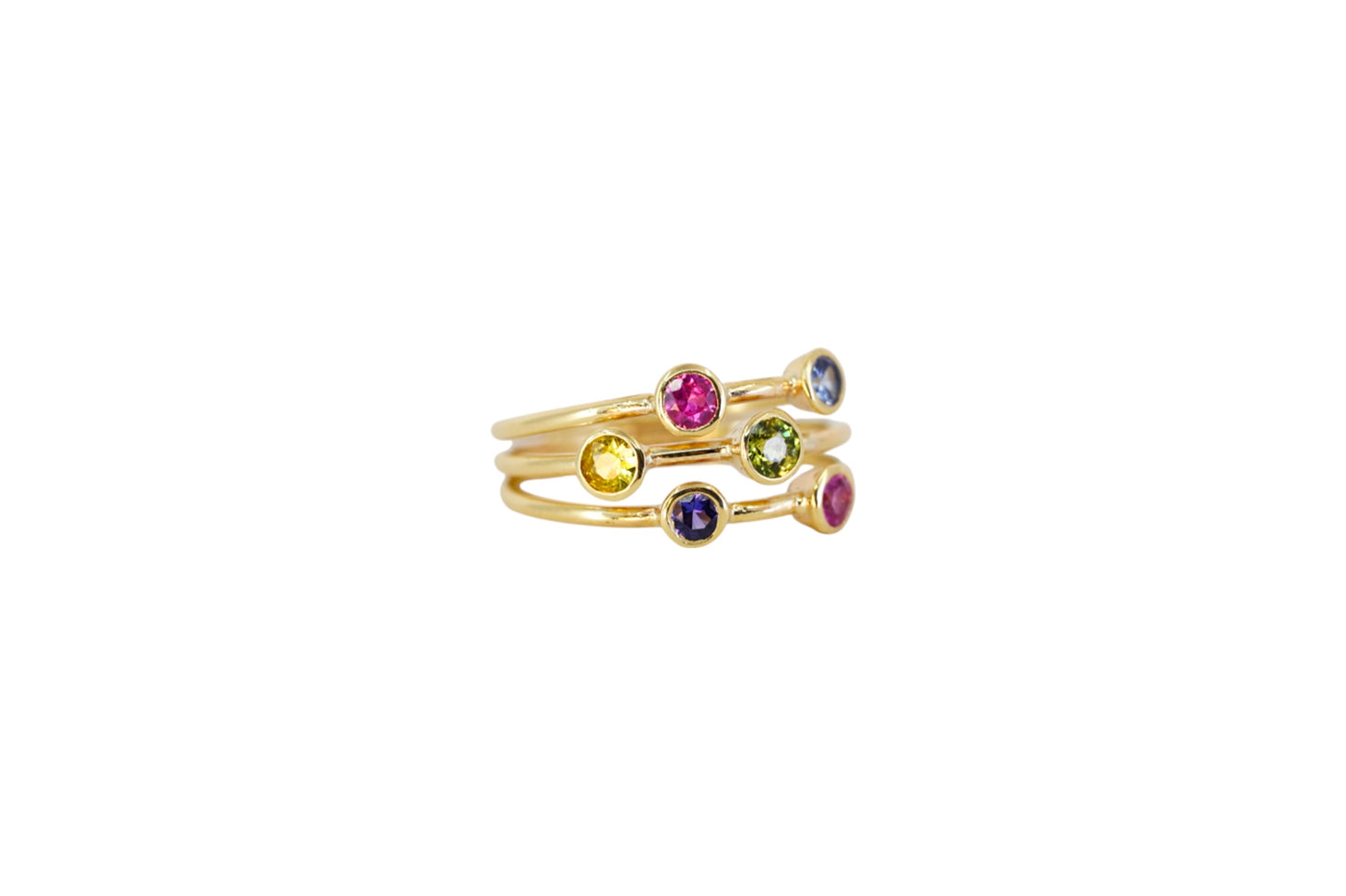 Rainbow Sapphire Jazz Ring