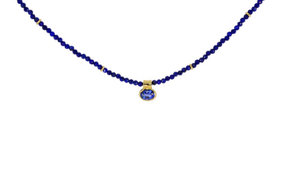 Blue Sapphire and Lapis Necklace