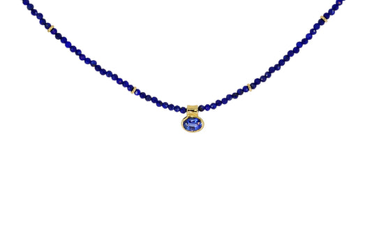 Blue Sapphire and Lapis Necklace