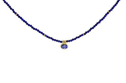 Blue Sapphire and Lapis Necklace