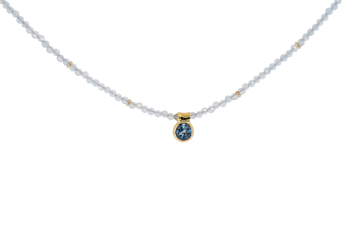 Aquamarine Bead Necklace