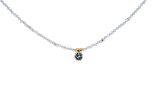 Aquamarine Bead Necklace