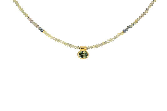 Green Sapphire Bead Necklace