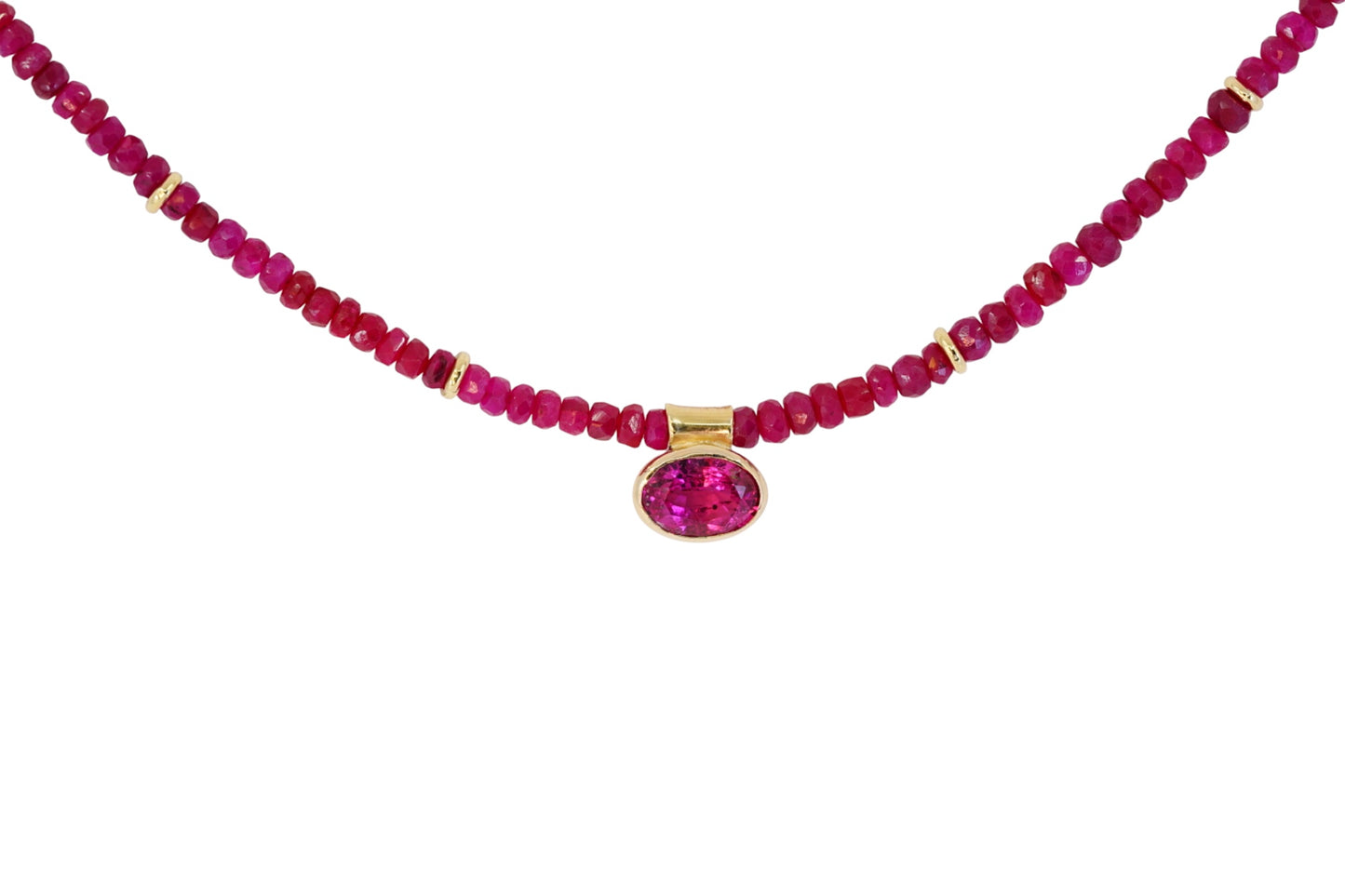 Ruby and Bright Pink Tourmaline necklace
