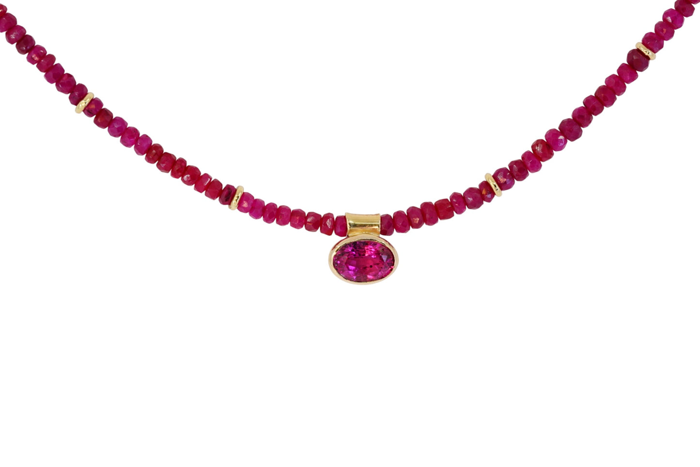 Ruby and Bright Pink Tourmaline necklace