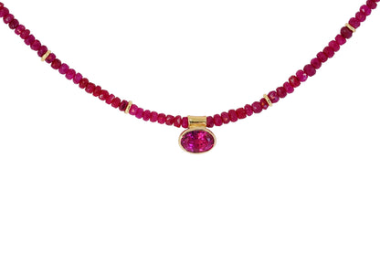 Ruby and Bright Pink Tourmaline necklace