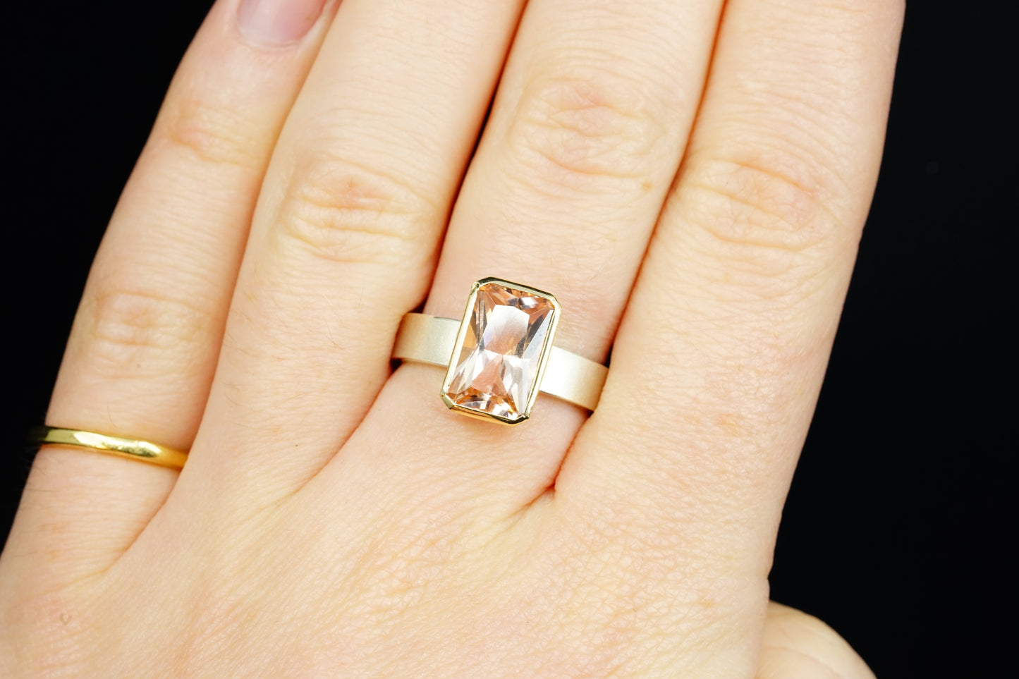 Emerald Cut Morganite Ring