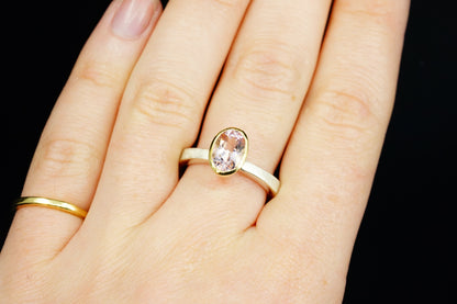 Morganite Ring with Tapered Band