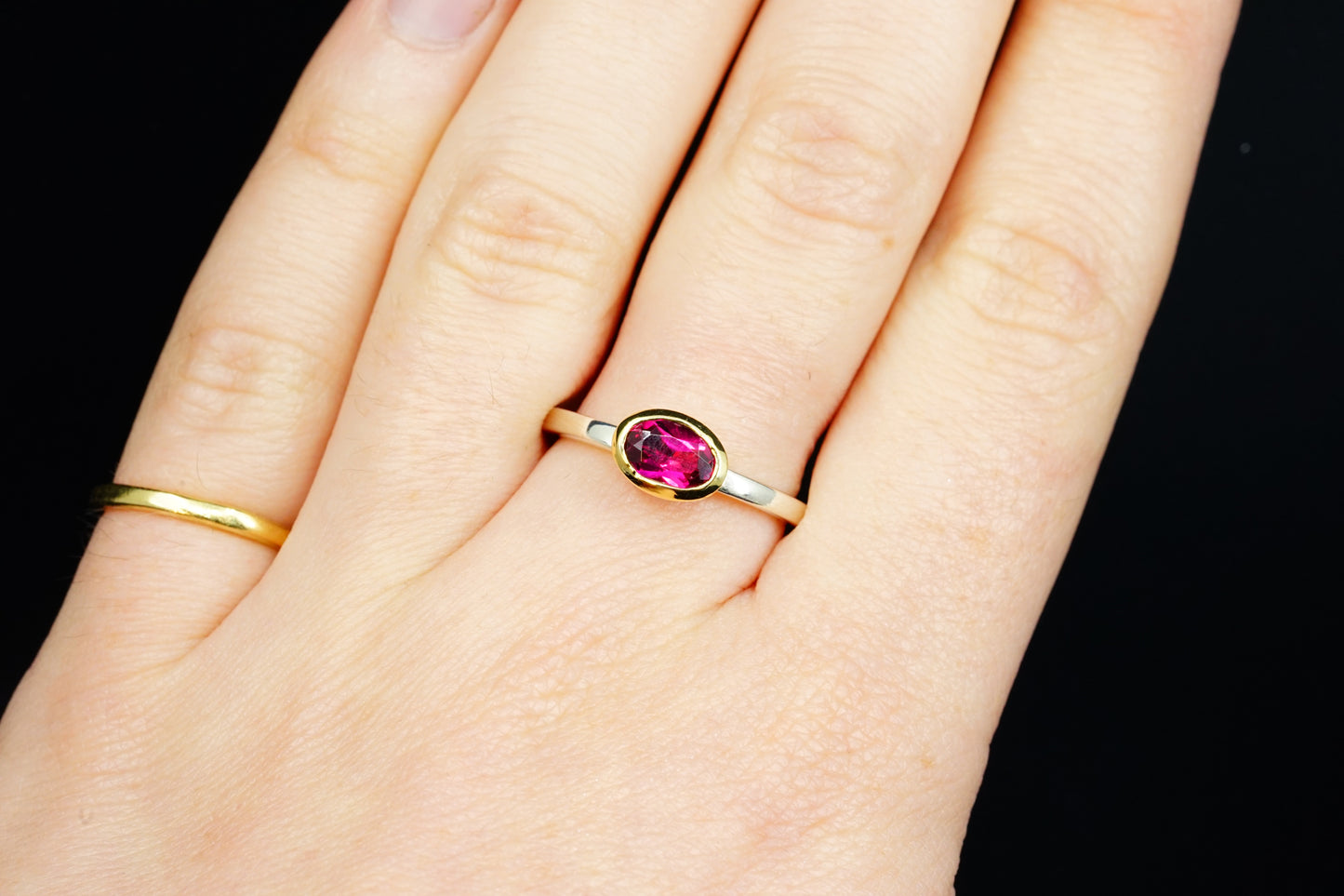 Oval Rubellite Ring