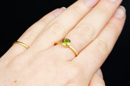 Green Tourmaline Tapered Stacking Ring