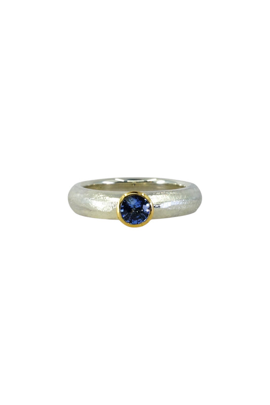 Lavendar Blue Sapphire Fat Band Ring