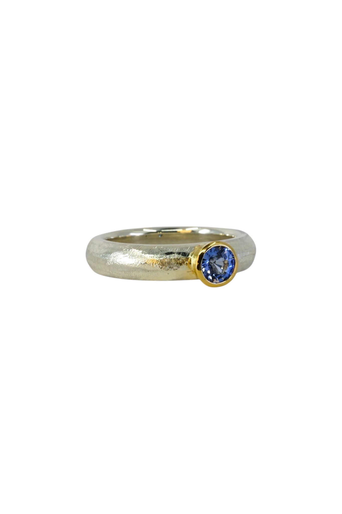 Lavendar Blue Sapphire Fat Band Ring