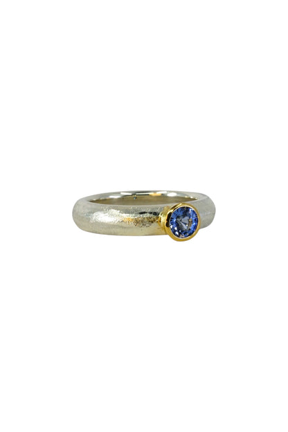 Lavendar Blue Sapphire Fat Band Ring