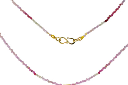 Pink Sapphire & Ruby Bead Necklace