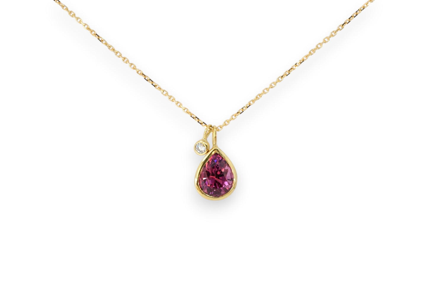 Rhodolite Garnet & Diamond Pendant Necklace | Libby Rak Jewellery
