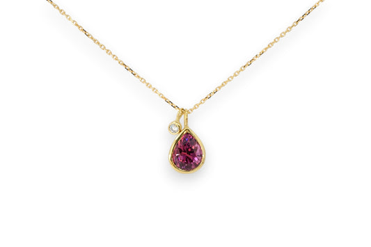 Rhodolite Garnet & Diamond Pendant Necklace | Libby Rak Jewellery
