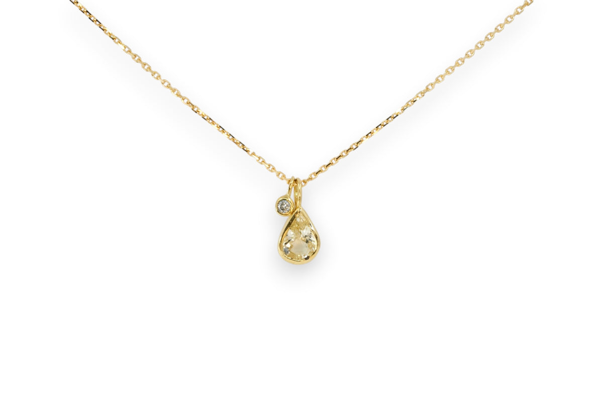Champagne Sapphire & Diamond Pendant Necklace | Libby Rak Jewellery
