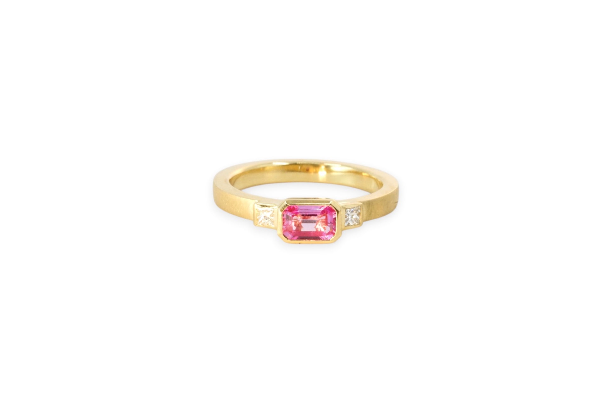 Pink Sapphire & Diamond Trilogy Ring | Libby Rak Jewellery
